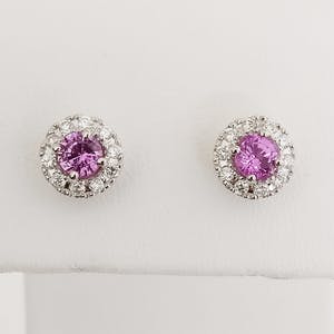18 kt. White gold - Earrings - 0.66 ct Sapphire - Diamond kopen? Bied vanaf 340!