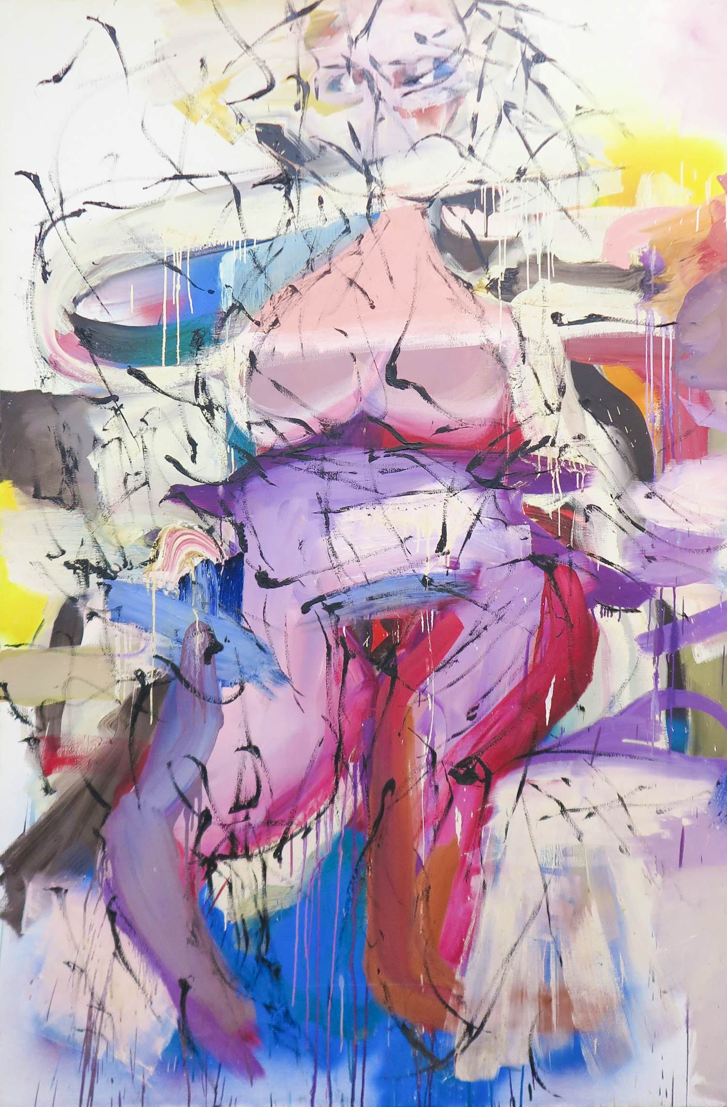 Angelos Tassopoulos - Olieverf op doek, Vrouw - Zeer groot kopen? Bied vanaf 500!