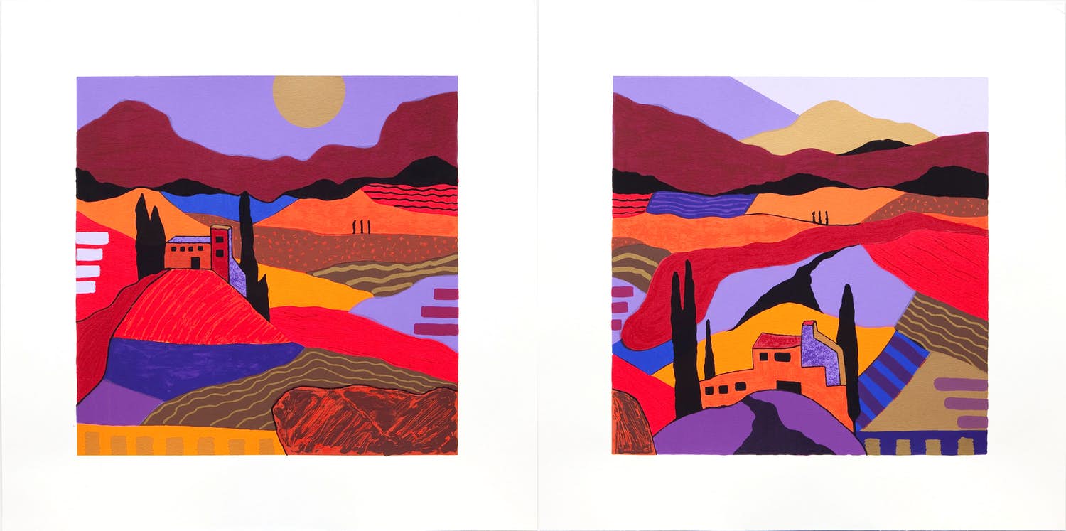 Ronald Boonacker - Lombardije I en II, Italië (Duo) Ingelijst (gratis bezorgd *) verkocht voor € 250!