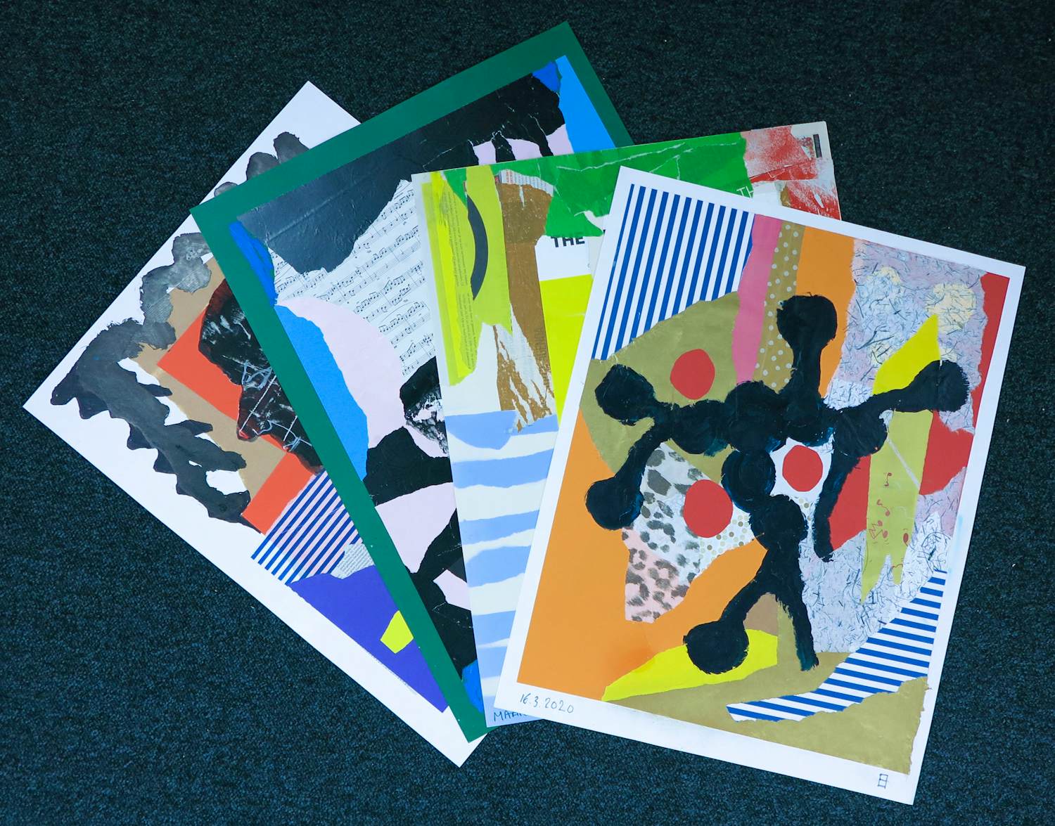 AcheterPhilip Vencken - Collage op papier, Lot van vier werken? Enchérissez de 70!