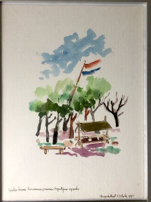 Theo van der Horst - Aquarel, Ingelijst kopen? Bied vanaf 40!
