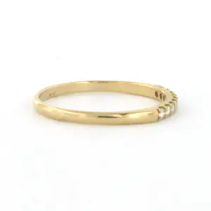 18k geel gouden ring bezet met briljant geslepen diamant 0.08 ct - rm 16.25 kopen? Bied vanaf 130!