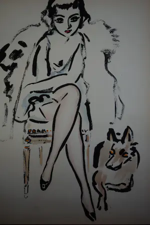 Kees van Dongen - Pochoir - Jeune Femme avec Chien - 1925 kopen? Bied vanaf 1250!