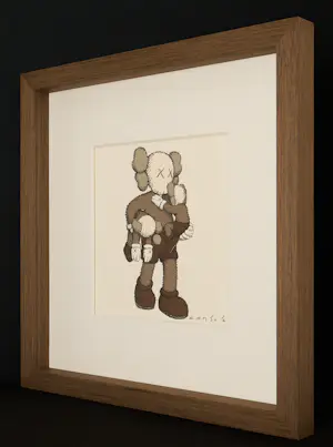KAWS - Companion – Unikat - Probedruck auf Textil - professionell gerahmt kaufen? Bieten Sie von 2290!