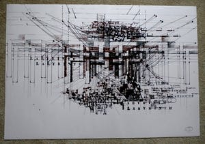 Gerti Bierenbroodspot - Litho: Labyrinth - 1975 kopen? Bied vanaf 75!