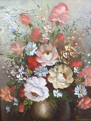 Niet of onleesbaar gesigneerd - Pot met bloemen. kopen? Bied vanaf 1!