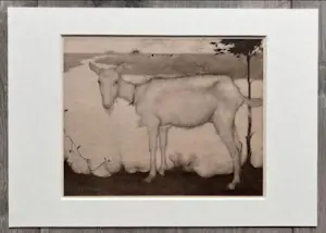 Jan Mankes - Originele Heliogravure Geit bij het Meer 1923 kopen? Bied vanaf 135!
