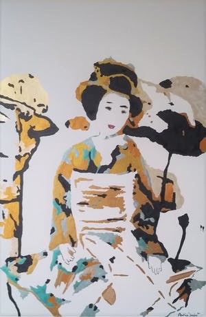 Martine Jacobs - Golden Girl aquarel kopen? Bied vanaf 90!