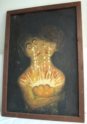 Niet of onleesbaar gesigneerd - Gesigneerd W.J.J. , Gouache – GROOT – 103 x 73 cm kopen? Bied vanaf 1!