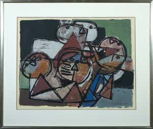 Corneille - Zeefdruk, Les enfants - Ingelijst verkocht voor € 250!