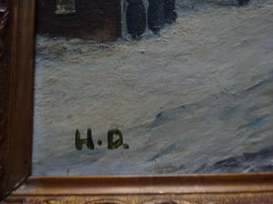 Niet of onleesbaar gesigneerd - Winter dorpsgezicht kopen? Bied vanaf 1!