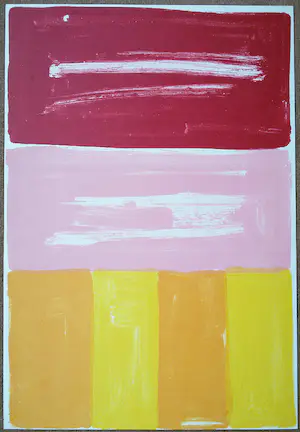 Adine Engelman - Geometrisch abstracte compositie, ongesigneerde monotype kopen? Bied vanaf 50!