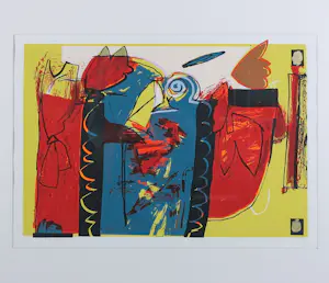 Pieter Vermeulen - Zeefdruk, Spaanse vaas - Ingelijst kopen? Bied vanaf 35!