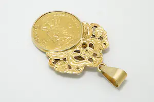 94 - 18Krt gouden montuur met diamant en Koning Willem 3 munt (1876) kopen? Bied vanaf 740!