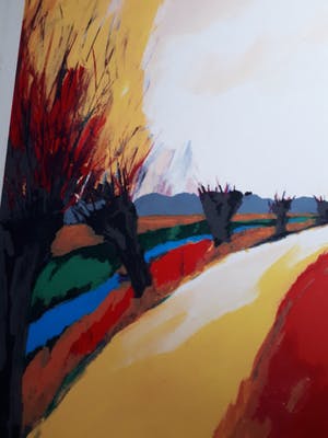 Gerda Elfring - Landschap met wilgen kopen? Bied vanaf 15!