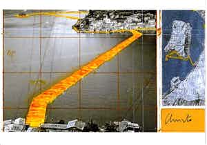 Christo - Floating Piers computer print handgesigneerd verkocht voor € 60!