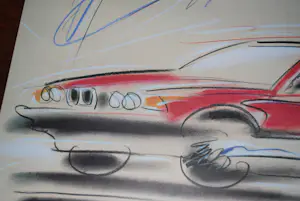 Henri Matchavariani - BMW - zeefdruk door beroemde illustrator van Vogue/Elle e.v.a. kopen? Bied vanaf 10!