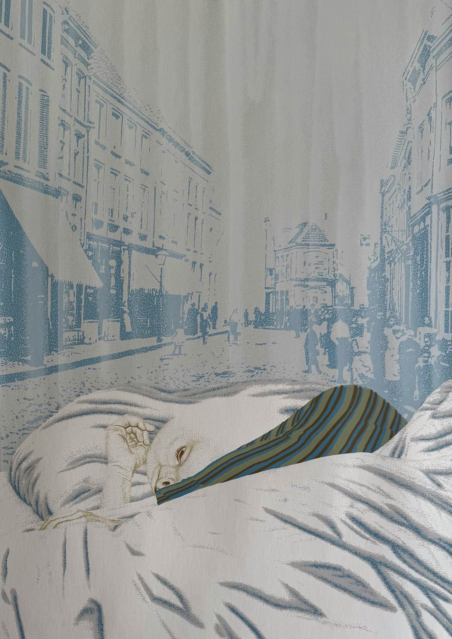 Sven Hoekstra - kleurenzeefdruk | 'Masker voor een kaal hoofd I' kopen? Bied vanaf 20!