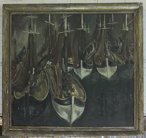 Taf Wallet - Olieverf op doek, Barques - Ingelijst (Zeer groot) kopen? Bied vanaf 1!