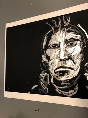 Espen Hagen - Zeefdruk, Titel. "Indian Chief Black". kopen? Bied vanaf 50!