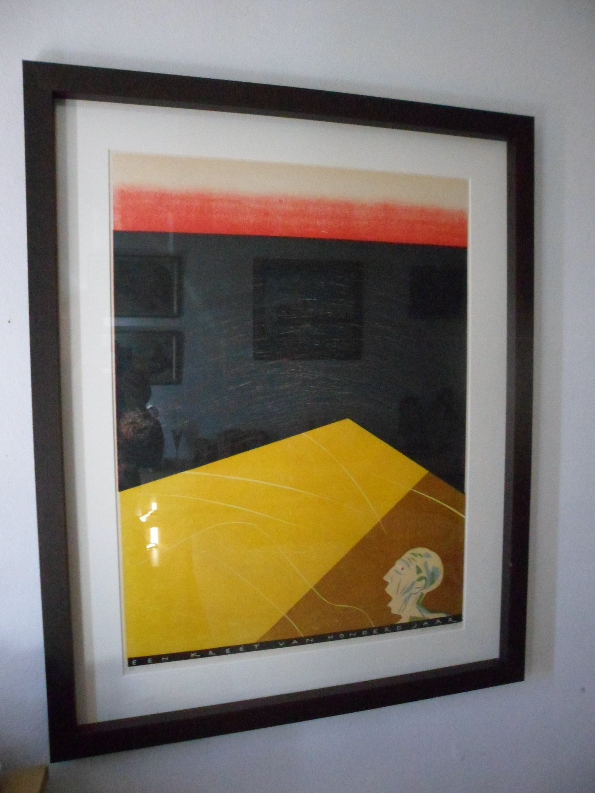 Tom Thijsse - Houtsnede, titel: "Een kreet van honderd jaar" 1995 kopen? Bied vanaf 30!