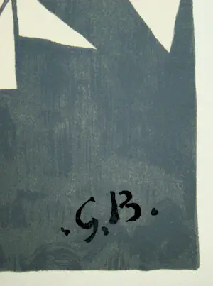 Georges Braque - Ciel gris II. - 1959 - Originele lithografie - met monogram - Mourlot kopen? Bied vanaf 100!