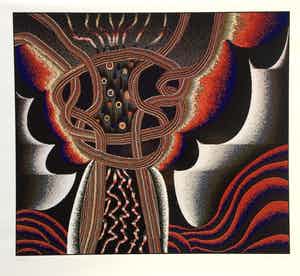 Shinkichi Tajiri - zeldzame knoop - gesigneerde computerprint - incl. originele bewaarmap verkocht voor € 150!