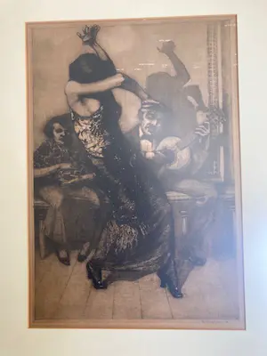 Frans Hogerwaard - Flamencodanseres met gitaristen in een kroegje. kopen? Bied vanaf 40!