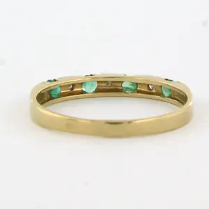 14k bicolour gouden ring met smaragd en diamant - ringmaat 17.75 kopen? Bied vanaf 90!
