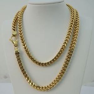 1915- Robuust Engels Londen 9 krt geel-gouden "dubbel" Gourmette Collier- Lang! kopen? Bied vanaf 1500!