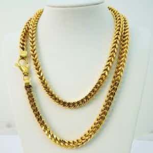 1915- Robuust Engels Londen 9 krt geel-gouden "dubbel" Gourmette Collier- Lang! verkocht voor € 1500!