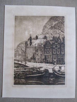 Cornelis Brandenburg - Ets Achtergracht Amsterdam kopen? Bied vanaf 50!