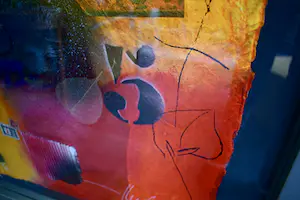 Theo Koster - Zeefdruk en collage - Nummer 5 (Zonder titel) - Ingelijst kopen? Bied vanaf 40!