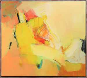 Ton van Kesteren - Olieverf op doek, Abstracte compositie - Ingelijst (Zeer groot) verkocht voor € 300!