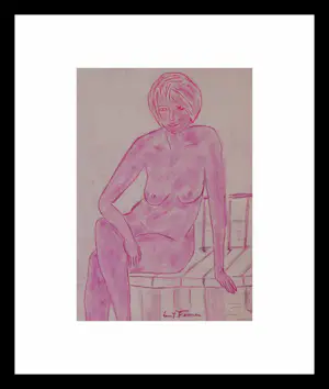 Ernst Fermen - Rötelzeichnung -Aktmodel Dora- Auf dem Wassersteg kopen? Bied vanaf 95!