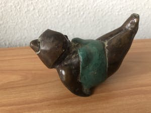 Brons (Onbekend) - Bronzen beeldje dikke dame in badpak. kopen? Bied vanaf 25!