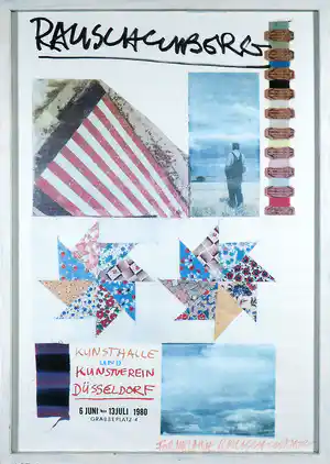 Robert Rauschenberg - Gesigneerd affiche met persoonlijke opdracht - Ingelijst verkocht voor € 1!
