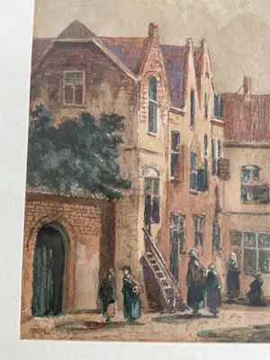 Petrus Gerardus Vertin - Aquarel stadsgezicht kopen? Bied vanaf 250!
