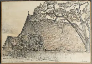 Jan Jans - Boerderij op het Tusveld Almelo - gesigneerde potloodtekening kopen? Bied vanaf 59!