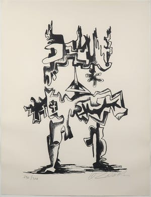 Ossip Zadkine - Litho, La révolution du plancher - Ingelijst kopen? Bied vanaf 180!