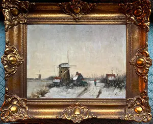 Aart van Dalen - winterlandschap in de Hollandse polder kopen? Bied vanaf 125!