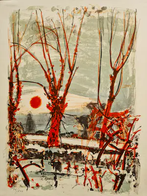 Rudolf Zender - Schweizer Realismus um 1950 – Lithographie – „Soleil d'Hiver“ mit Bleistift signiert kopen? Bied vanaf 48!