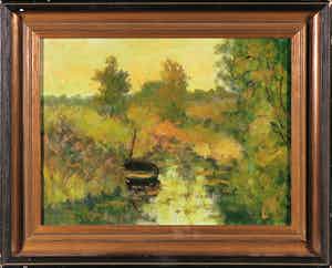 Roelof Wildeboer - Olieverf op paneel, Maarseveen - Ingelijst verkocht voor € 50!