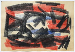 Andre van der Vossen - Abstracte compositie, tekening met pastelkrijt kopen? Bied vanaf 295!