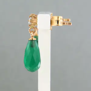 18k gouden oorhangers met chalcedoon en briljant geslepen diamant tot. 0.28ct kopen? Bied vanaf 350!