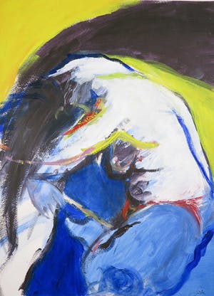 Franscz Witte - Acryl op stevig papier, Zittend naakt kopen? Bied vanaf 1!