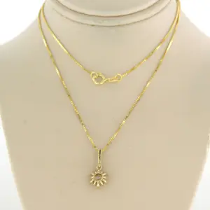 14k gouden collier en hanger met briljant geslepen diamant 0.40 ct - 45 cm kopen? Bied vanaf 480!