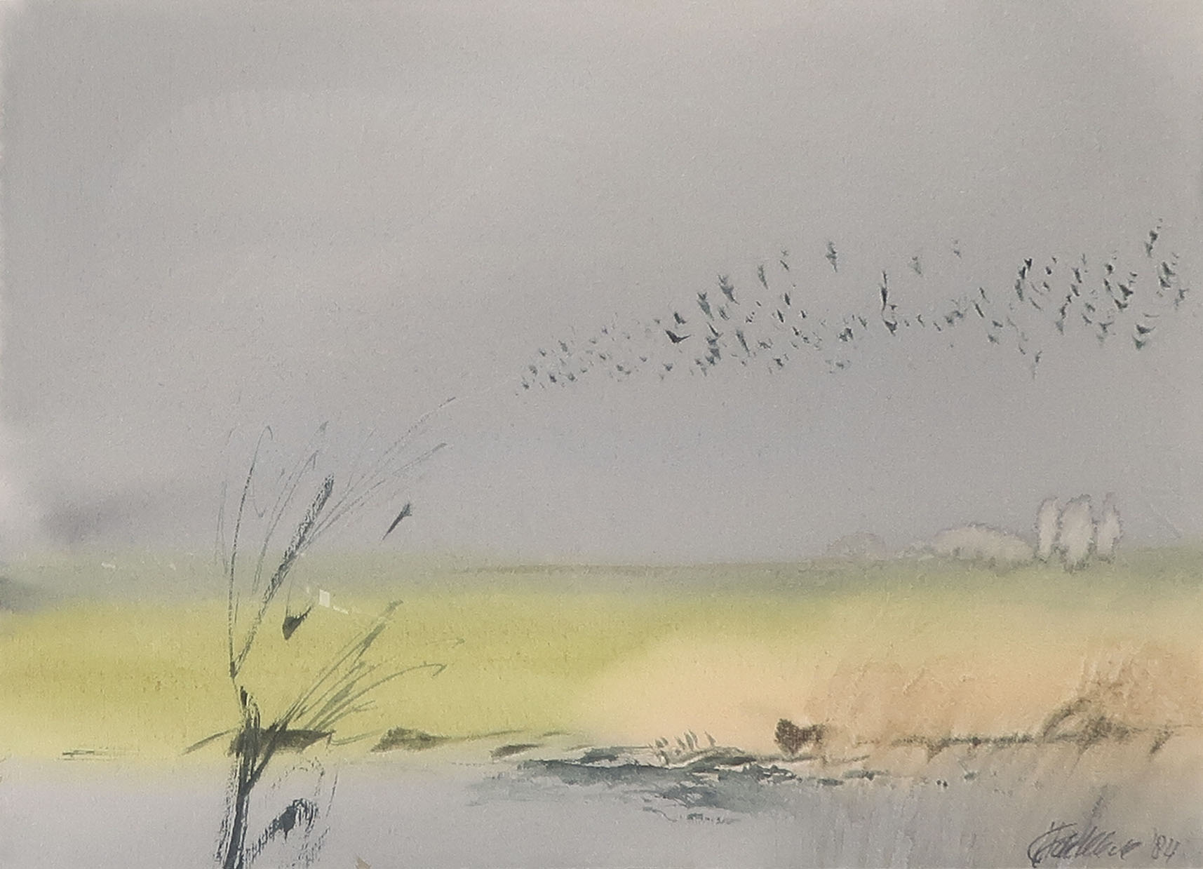 Thomas de Klerk - Aquarel, Vogelvlucht - Ingelijst kopen? Bied vanaf 20!