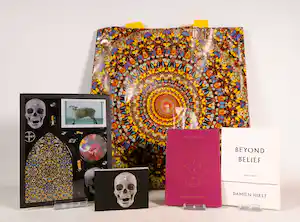 Damien Hirst - Setje merchandise, Kaartensets, flipboekje, set magneten en tote-bag vendu pour 100€ !