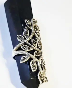 Nieuwe  Vintage handgemaakte Zwitserse marcasiet setting zilveren gotische ring kopen? Bied vanaf 75!